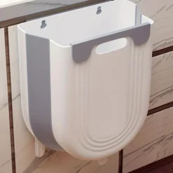 Hanging Trash Can, Kitchen Waste Bin For Cabinet Hanging, Collapsible Hanging Small Garbage Can, Rubbish Container For Cabinet/Car/Bedroom/Bathroom