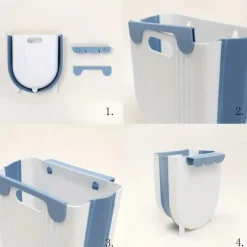 Hanging Trash Can, Kitchen Waste Bin For Cabinet Hanging, Collapsible Hanging Small Garbage Can, Rubbish Container For Cabinet/Car/Bedroom/Bathroom