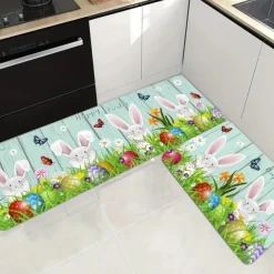 Happy Easter Bunny Area Rug Kitchen Mat Non-Slip Oil Proof Floor Mat Livingroom Rug Indoor Outdoor Mat Bedroom Decor Bathroom Mat Entrance Rug Door Mat