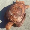 Hawaiian Turtle Carving Ocean Decor, Resin Carved Turtle Beach Bathroom Decor, Seaside Tropical sea Turtle Decor for Bathroom Decor Wall Art, Restroom, Beach