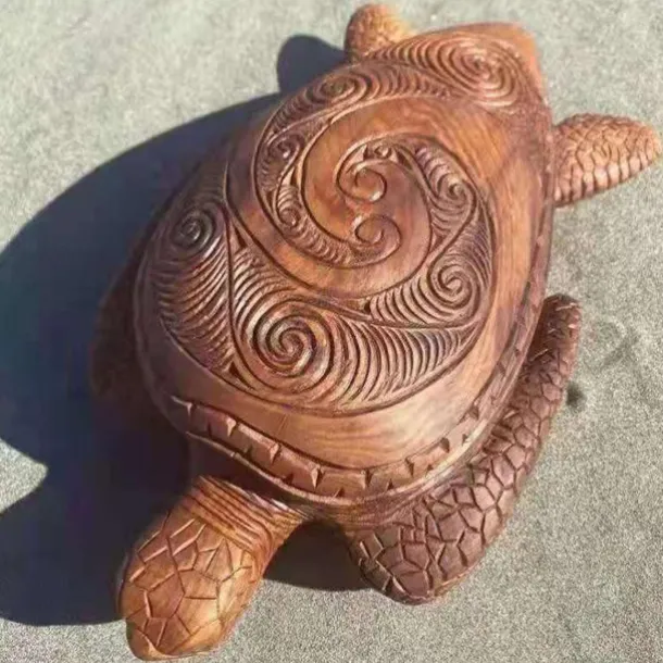 Hawaiian Turtle Carving Ocean Decor, Resin Carved Turtle Beach Bathroom Decor, Seaside Tropical sea Turtle Decor for Bathroom Decor Wall Art, Restroom, Beach