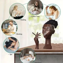 Head Incense Burner Black Woman, Black Lady Head Scents Burner Black Women Head, Head Incense Burner Black Woman,Headscents Incense Holder for Various Environments