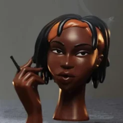 Head Incense Burner Black Woman, Black Lady Head Scents Burner Black Women Head, Head Incense Burner Black Woman,Headscents Incense Holder for Various Environments