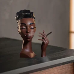 Head Incense Burner Black Woman, Black Lady Head Scents Burner Black Women Head, Head Incense Burner Black Woman,Headscents Incense Holder for Various Environments