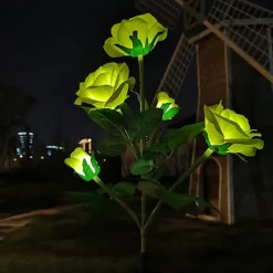 5-Head LED Solar Rose Orchid Flower Light - Waterproof Outdoor Pathway Garden Lamp, Simulation Lawn Light for Wedding, Party & Landscape Decor