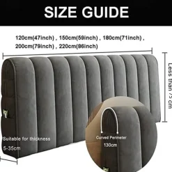 Headboard Covers Slipcover, Stretch Bed Headboard Covers, Small Square Jacquard Dustproof Protector Cover for Upholstered Headboard