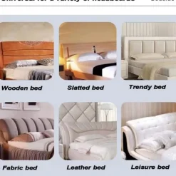 Headboard Covers Slipcover, Stretch Bed Headboard Covers, Small Square Jacquard Dustproof Protector Cover for Upholstered Headboard