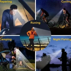 Headlamp Rechargeable 230 Wide Beam Head Lamp LED with Motion Sensor for Adults - Camping Accessories Gear Waterproof Head Light Flashlight for Hiking Running Repairing Fishing Cycling