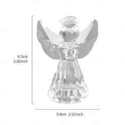 Heart Angel and Cross Prism Crystal Ornament, Decorative Sun Catcher, Glass Desk and Window Decor for Office, Study, and Display Window