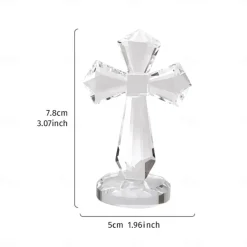 Heart Angel and Cross Prism Crystal Ornament, Decorative Sun Catcher, Glass Desk and Window Decor for Office, Study, and Display Window