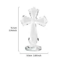 Heart Angel and Cross Prism Crystal Ornament, Decorative Sun Catcher, Glass Desk and Window Decor for Office, Study, and Display Window