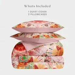 Heart Bohemian Duvet Cover Set 100% Cotton Soft and Breathable Bedding Featuring Prints Lightweight and Durable Quilt Cover Comfortable for All Seasons Easy to Care