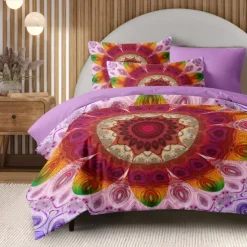 Heart Bohemian Duvet Cover Set 100% Cotton Soft and Breathable Bedding Featuring Prints Lightweight and Durable Quilt Cover Comfortable for All Seasons Easy to Care