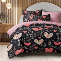 Heart Pattern Duvet Cover Set Set Soft 3-Piece Luxury Cotton Bedding Set Home Decor Gift Twin Full King Queen Size Duvet Cover