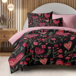 Heart Pattern Duvet Cover Set Set Soft 3-Piece Luxury Cotton Bedding Set Home Decor Gift Twin Full King Queen Size Duvet Cover