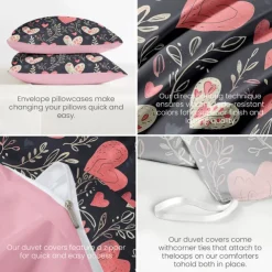 Heart Pattern Duvet Cover Set Set Soft 3-Piece Luxury Cotton Bedding Set Home Decor Gift Twin Full King Queen Size Duvet Cover