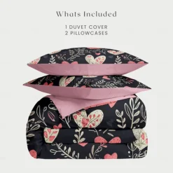Heart Pattern Duvet Cover Set Set Soft 3-Piece Luxury Cotton Bedding Set Home Decor Gift Twin Full King Queen Size Duvet Cover