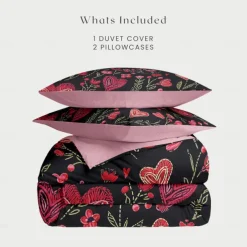 Heart Pattern Duvet Cover Set Set Soft 3-Piece Luxury Cotton Bedding Set Home Decor Gift Twin Full King Queen Size Duvet Cover