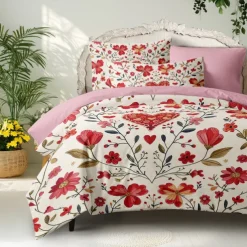 Heart Pattern Duvet Cover Set Set Soft 3-Piece Luxury Cotton Bedding Set Home Decor Gift Twin Full King Queen Size Duvet Cover
