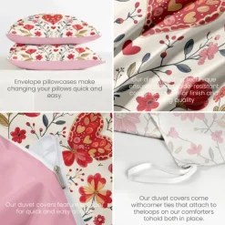 Heart Pattern Duvet Cover Set Set Soft 3-Piece Luxury Cotton Bedding Set Home Decor Gift Twin Full King Queen Size Duvet Cover