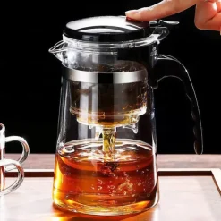Heat Resistant Glass Teapot With Stainless Steel Tea Strainer Infuser Flower Kettle Kung Fu Teawear Set Puer Oolong Pot