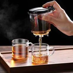Heat Resistant Glass Teapot With Stainless Steel Tea Strainer Infuser Flower Kettle Kung Fu Teawear Set Puer Oolong Pot