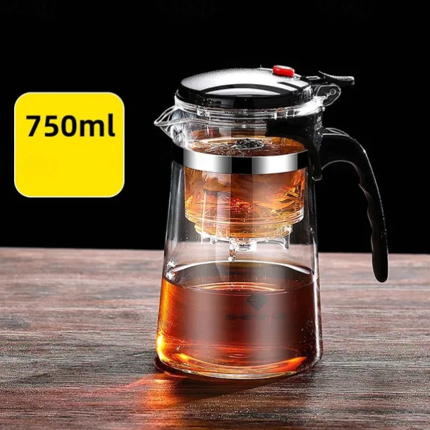 Heat Resistant Glass Teapot With Stainless Steel Tea Strainer Infuser Flower Kettle Kung Fu Teawear Set Puer Oolong Pot