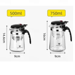 Heat Resistant Glass Teapot With Stainless Steel Tea Strainer Infuser Flower Kettle Kung Fu Teawear Set Puer Oolong Pot