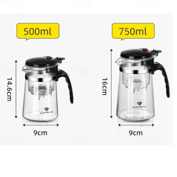 Heat Resistant Glass Teapot With Stainless Steel Tea Strainer Infuser Flower Kettle Kung Fu Teawear Set Puer Oolong Pot