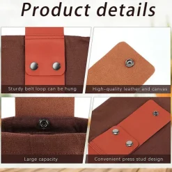 Heavy Duty Canvas Foraging Waist Bag - Portable Outdoor Gathering Pouch with Adjustable Belt