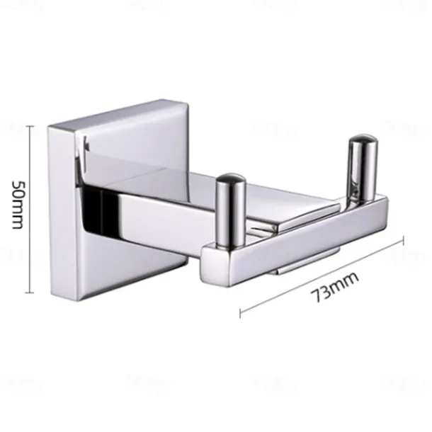 Heavy Duty Double Robe Hook Wall Mount Stainless Steel Hand Towel Hooks for Bathrooms, Mirror Polish