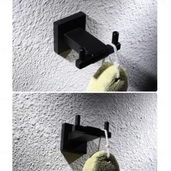 Heavy Duty Double Robe Hook Wall Mount Stainless Steel Hand Towel Hooks for Bathrooms, Mirror Polish