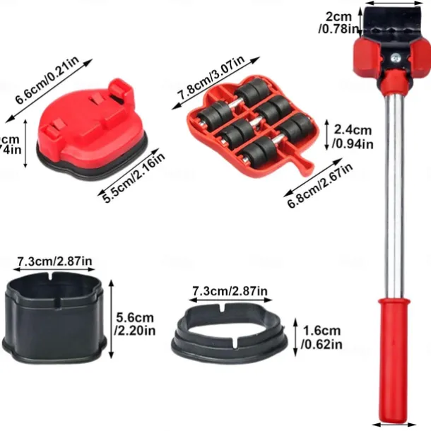 Heavy Duty Furniture Lifter 4 Appliance Roller Sliders with 330lbs Load Capacity Wheels Furniture Lift Mover Tool Set - Furniture Movers with Wheels Heavy Furniture Moving Sliders Appliance Rollers