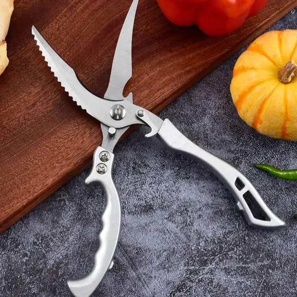 Heavy Duty Stainless Steel Bone-Cut Scissors, Kitchen Shears for Cutting Chicken, Poultry, Meat, Sharp Multipurpose Food Scissors for Home Cooking