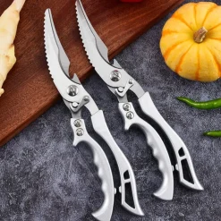 Heavy Duty Stainless Steel Bone-Cut Scissors, Kitchen Shears for Cutting Chicken, Poultry, Meat, Sharp Multipurpose Food Scissors for Home Cooking