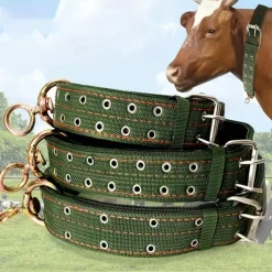 Heavy-Duty Canvas Livestock Halter, Four-Layer Reinforced Cow Neck Yoke, Strong Canvas Collar with Rope and Bolt for Cows, Sheep, Dogs, and Horses