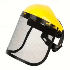 Heavy-Duty Industrial Safety Mask with Impact-Resistant Face Shield Adjustable Headband & Washable Sweatband - for Grinding, Construction, Workshop, Gardening - Compatible with Chainsaws, Hedge Trim