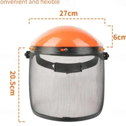 Heavy-Duty Industrial Safety Mask with Impact-Resistant Face Shield Adjustable Headband & Washable Sweatband - for Grinding, Construction, Workshop, Gardening - Compatible with Chainsaws, Hedge Trim