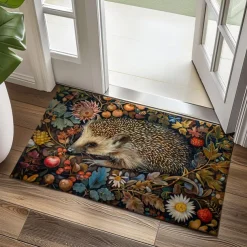 Hedgehog Fruits Doormat Kitchen Mat Floor Mat Non-Slip Area Rug Oil Proof Rug Indoor Outdoor Mat Bedroom Decor Bathroom Mat Entrance Rug