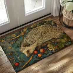 Hedgehog Fruits Doormat Kitchen Mat Floor Mat Non-Slip Area Rug Oil Proof Rug Indoor Outdoor Mat Bedroom Decor Bathroom Mat Entrance Rug
