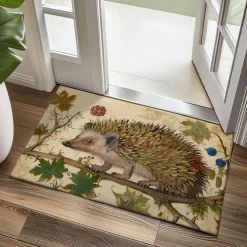 Hedgehog Fruits Doormat Kitchen Mat Floor Mat Non-Slip Area Rug Oil Proof Rug Indoor Outdoor Mat Bedroom Decor Bathroom Mat Entrance Rug