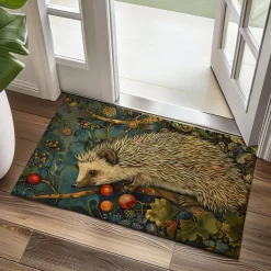Hedgehog Fruits Doormat Kitchen Mat Floor Mat Non-Slip Area Rug Oil Proof Rug Indoor Outdoor Mat Bedroom Decor Bathroom Mat Entrance Rug