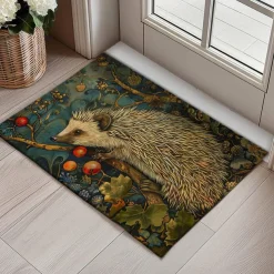 Hedgehog Fruits Doormat Kitchen Mat Floor Mat Non-Slip Area Rug Oil Proof Rug Indoor Outdoor Mat Bedroom Decor Bathroom Mat Entrance Rug
