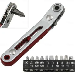 Hexagon Ratchet Spanner 1/4 Inch Mini Ratchet Wrench Screwdriver With Batch Head Set Spanner Screwdriver Hand Repair Tools