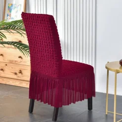 High Back Dining chair Cover For Home Polar Fleece Fabric Chair Cover Stretch Slipcovers Seat Chair Covers