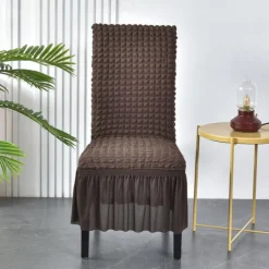 High Back Dining chair Cover For Home Polar Fleece Fabric Chair Cover Stretch Slipcovers Seat Chair Covers