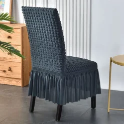 High Back Dining chair Cover For Home Polar Fleece Fabric Chair Cover Stretch Slipcovers Seat Chair Covers