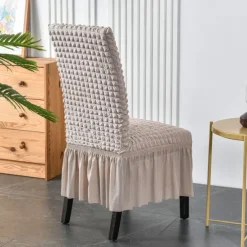 High Back Dining chair Cover For Home Polar Fleece Fabric Chair Cover Stretch Slipcovers Seat Chair Covers