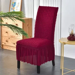 High Back Dining chair Cover For Home Polar Fleece Fabric Chair Cover Stretch Slipcovers Seat Chair Covers