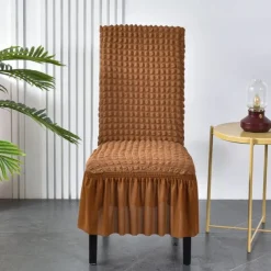 High Back Dining chair Cover For Home Polar Fleece Fabric Chair Cover Stretch Slipcovers Seat Chair Covers